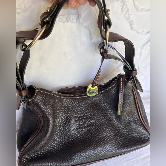 Dooney & Bourke Handbags - Dooney & Bourke Brown Pebbled Leather Shoulder Bag